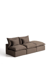 Load image into Gallery viewer, Anarela taupe linen 2-seater modular sofa with end module and removable cover 270cm FSC Mix Credit - image 2