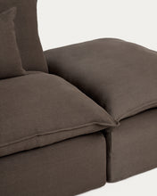 Load image into Gallery viewer, Anarela taupe linen 2-seater modular sofa with end module and removable cover 270cm FSC Mix Credit - image 4