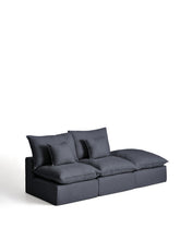 Load image into Gallery viewer, Anarela dark grey linen and viscose 2-seater modular sofa with end module and removable cover 270cm FSC Mix Credit - image 2