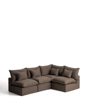 Load image into Gallery viewer, Anarela taupe linen 4-seater modular corner sofa with removable cover 287 x 197cm / 197 x 287cm FSC Mix Credit - image 2