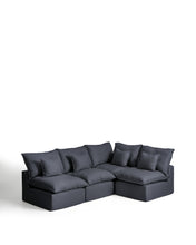 Load image into Gallery viewer, Anarela dark grey linen and viscose 4-seater modular corner sofa with removable cover 287 x 197cm / 197 x 287cm FSC Mix Credit - image 2