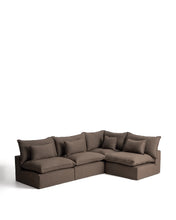 Load image into Gallery viewer, Anarela taupe linen 6-seater modular corner sofa with removable cover 327 x 217cm / 217 x 327cm FSC Mix Credit - image 2