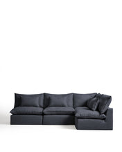 Load image into Gallery viewer, Anarela dark grey linen and viscose 6-seater modular corner sofa with removable cover 327 x 217cm / 217 x 327cm FSC Mix Credit