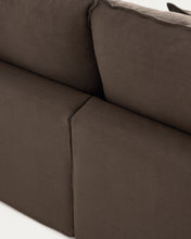Load image into Gallery viewer, Anarela taupe linen 6-seater modular corner sofa with removable cover 347 x 307 cm FSC Mix Credit - image 5