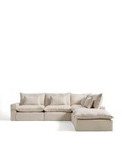 Load image into Gallery viewer, Anarela beige linen and viscose 6-seater modular corner sofa with removable cover 347 x 307 cm FSC Mix Credit