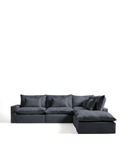 Load image into Gallery viewer, Anarela dark grey linen and viscose 6-seater modular corner sofa with removable cover 347 x 307 cm FSC Mix Credit