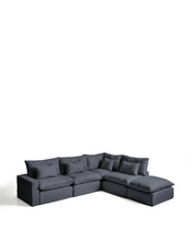Load image into Gallery viewer, Anarela dark grey linen and viscose 6-seater modular corner sofa with removable cover 347 x 307 cm FSC Mix Credit - image 2