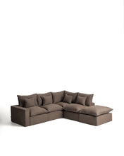 Load image into Gallery viewer, Anarela taupe linen 4-seater modular corner sofa with removable cover 307 x 287 cm FSC Mix Credit - image 2