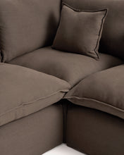 Load image into Gallery viewer, Anarela taupe linen 4-seater modular corner sofa with removable cover 307 x 287 cm FSC Mix Credit - image 4