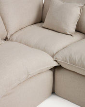 Load image into Gallery viewer, Anarela beige linen and viscose 4-seater modular corner sofa with removable cover 307 x 287 cm FSC Mix Credit - image 5