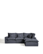 Load image into Gallery viewer, Anarela dark grey linen and viscose 4-seater modular corner sofa with removable cover 307 x 287 cm FSC Mix Credit