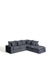 Load image into Gallery viewer, Anarela dark grey linen and viscose 4-seater modular corner sofa with removable cover 307 x 287 cm FSC Mix Credit - image 2