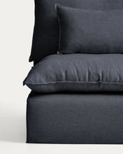 Load image into Gallery viewer, Anarela dark grey linen and viscose 4-seater modular corner sofa with removable cover 307 x 287 cm FSC Mix Credit - image 3