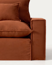 Load image into Gallery viewer, Anarela terracotta linen 6-seater modular corner sofa with removable cover 307 x 347 cm FSC Mix Credit - image 2