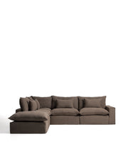 Load image into Gallery viewer, Anarela taupe linen 6-seater modular corner sofa with removable cover 307 x 347 cm FSC Mix Credit
