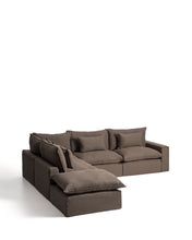 Load image into Gallery viewer, Anarela taupe linen 6-seater modular corner sofa with removable cover 307 x 347 cm FSC Mix Credit - image 2