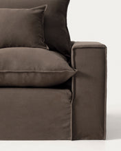 Load image into Gallery viewer, Anarela taupe linen 6-seater modular corner sofa with removable cover 307 x 347 cm FSC Mix Credit - image 3