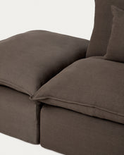 Load image into Gallery viewer, Anarela taupe linen 6-seater modular corner sofa with removable cover 307 x 347 cm FSC Mix Credit - image 4