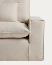 Load image into Gallery viewer, Anarela beige linen and viscose 6-seater modular corner sofa with removable cover 307 x 347 cm FSC Mix Credit - image 4