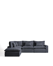 Load image into Gallery viewer, Anarela dark grey linen and viscose 6-seater modular corner sofa with removable cover 307 x 347 cm FSC Mix Credit