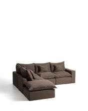 Load image into Gallery viewer, Anarela taupe linen 4-seater modular corner sofa with removable cover 287 x 307 cm FSC Mix Credit - image 2