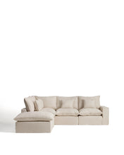 Load image into Gallery viewer, Anarela beige linen and viscose 4-seater modular corner sofa with removable cover 287 x 307 cm FSC Mix Credit