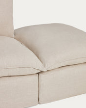 Load image into Gallery viewer, Anarela beige linen and viscose 4-seater modular corner sofa with removable cover 287 x 307 cm FSC Mix Credit - image 7