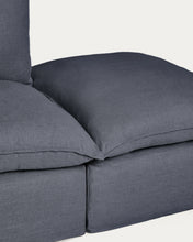 Load image into Gallery viewer, Anarela dark grey linen and viscose 4-seater modular corner sofa with removable cover 287 x 307 cm FSC Mix Credit - image 6