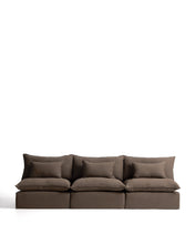 Load image into Gallery viewer, Anarela taupe linen 5-seater modular sofa with removable cover 330cm FSC Mix Credit