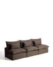 Load image into Gallery viewer, Anarela taupe linen 5-seater modular sofa with removable cover 330cm FSC Mix Credit - image 2