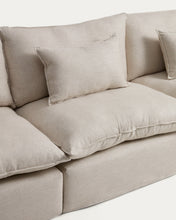 Load image into Gallery viewer, Anarela beige linen and viscose 5-seater modular sofa with removable cover 330cm FSC Mix Credit - image 5