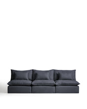 Load image into Gallery viewer, Anarela dark grey linen and viscose 5-seater modular sofa with removable cover 330cm FSC Mix Credit