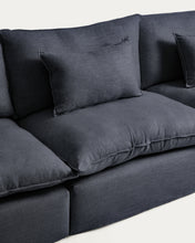 Load image into Gallery viewer, Anarela dark grey linen and viscose 5-seater modular sofa with removable cover 330cm FSC Mix Credit - image 4