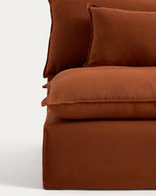 Load image into Gallery viewer, Anarela terracotta linen 5-seater modular sofa with removable cover 370cm FSC Mix Credit