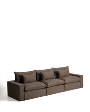 Load image into Gallery viewer, Anarela taupe linen 5-seater modular sofa with removable cover 370cm FSC Mix Credit - image 2