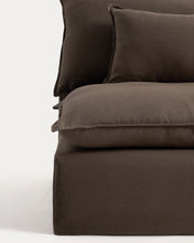 Load image into Gallery viewer, Anarela taupe linen 5-seater modular sofa with removable cover 370cm FSC Mix Credit - image 3