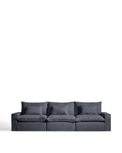 Load image into Gallery viewer, Anarela dark grey linen and viscose 5-seater modular sofa with removable cover 370cm FSC Mix Credit