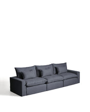 Load image into Gallery viewer, Anarela dark grey linen and viscose 5-seater modular sofa with removable cover 370cm FSC Mix Credit - image 2