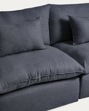Load image into Gallery viewer, Anarela dark grey linen and viscose 5-seater modular sofa with removable cover 370cm FSC Mix Credit - image 4