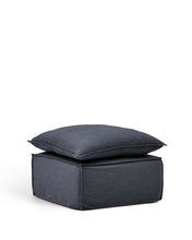 Load image into Gallery viewer, Anarela dark grey linen and viscose footrest with removable cover and cushion 80 x 80cm FSC Mix Credit