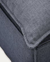 Load image into Gallery viewer, Anarela dark grey linen and viscose footrest with removable cover and cushion 80 x 80cm FSC Mix Credit - image 6