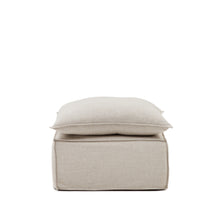 Load image into Gallery viewer, Anarela removable-cover footstool with beige linen cushion FSC Mix Credit 80 x 80 cm. - image 3