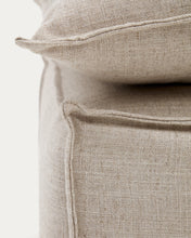 Load image into Gallery viewer, Anarela removable-cover footstool with beige linen cushion FSC Mix Credit 80 x 80 cm. - image 7