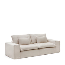 Load image into Gallery viewer, Anarela 3 seater sofa cover in beige linen - image 6