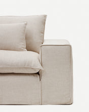 Load image into Gallery viewer, Anarela 3 seater sofa cover in beige linen - image 9