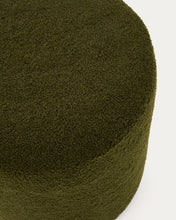 Load image into Gallery viewer, Kaeli footrest with removable cover in green bouclé Ø 43 cm - image 5