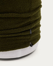 Load image into Gallery viewer, Kaeli footrest with removable cover in green bouclé Ø 43 cm - image 6