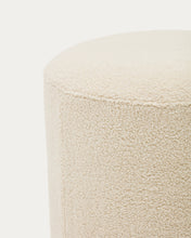 Load image into Gallery viewer, Kaeli footrest with removable cover in ecru bouclé Ø 43 cm - image 4