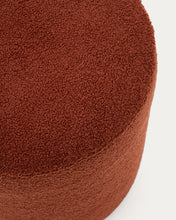 Load image into Gallery viewer, Kaeli footrest with removable cover in terracotta bouclé Ø 43 cm - image 5