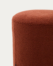 Load image into Gallery viewer, Kaeli footrest with removable cover in terracotta bouclé Ø 43 cm - image 6
